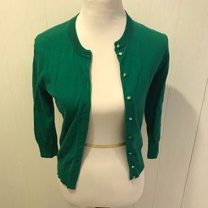 J.Crew Cotton Jackie Cardigan - Green - XS